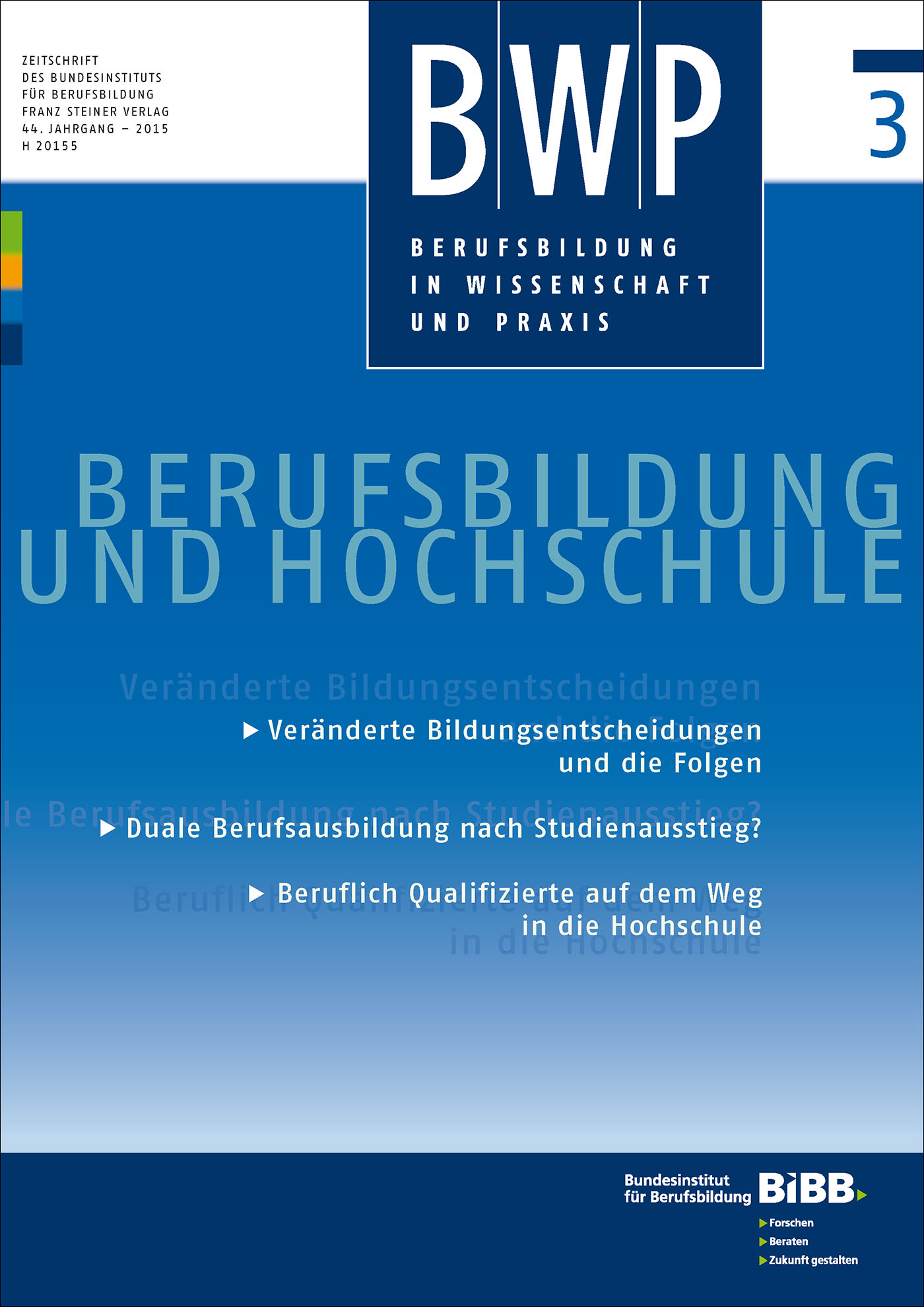 Cover der Zeitschrift BWP Heft 2015/3