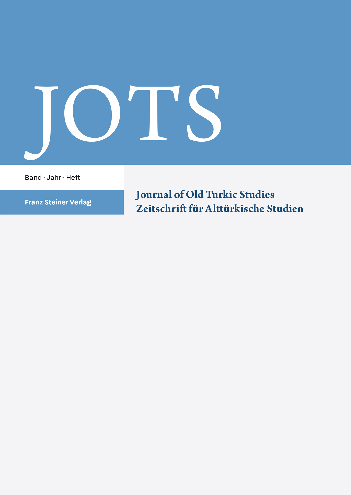Journal of Old Turkic Studies - print + online