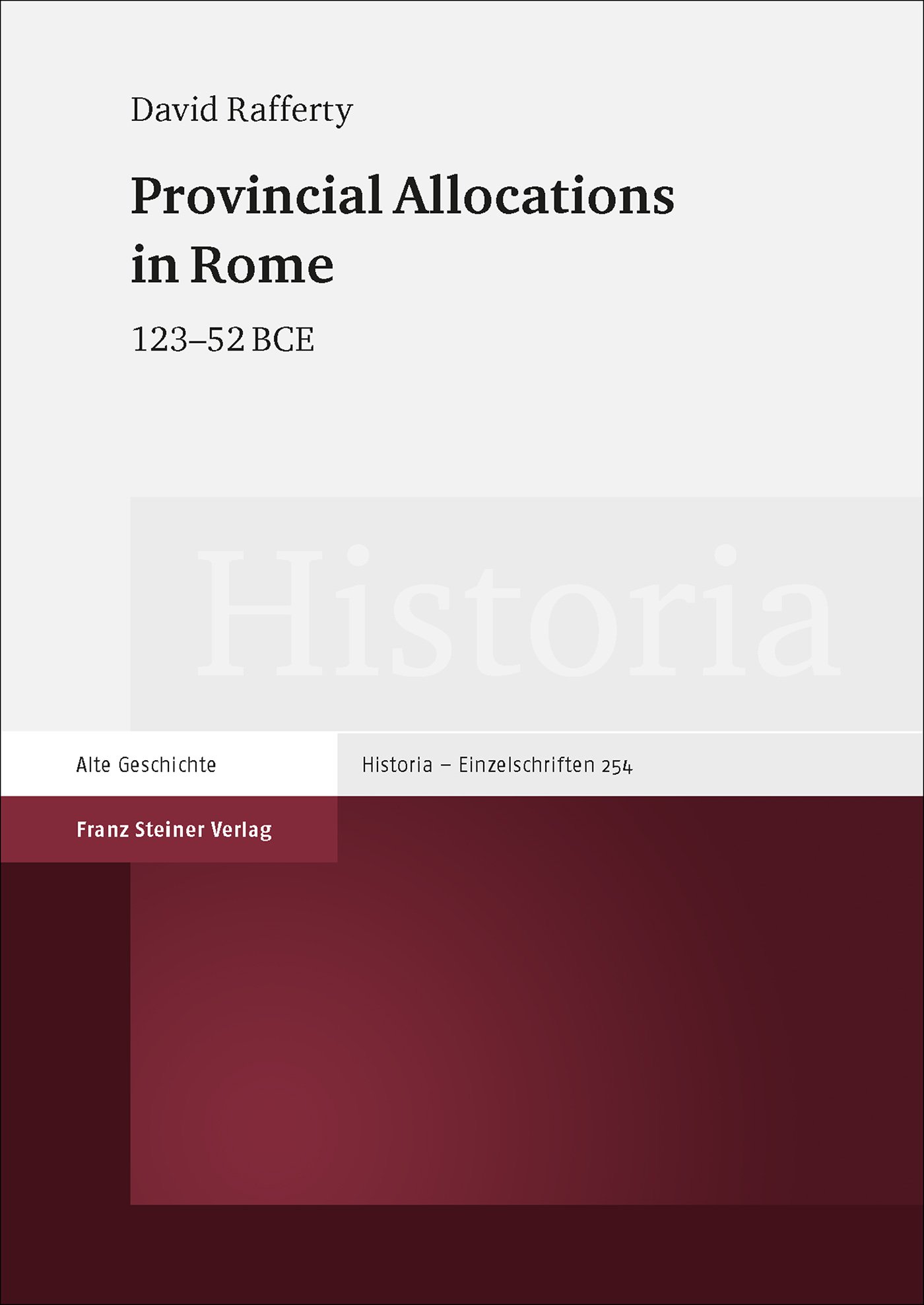 Provincial Allocations in Rome 
