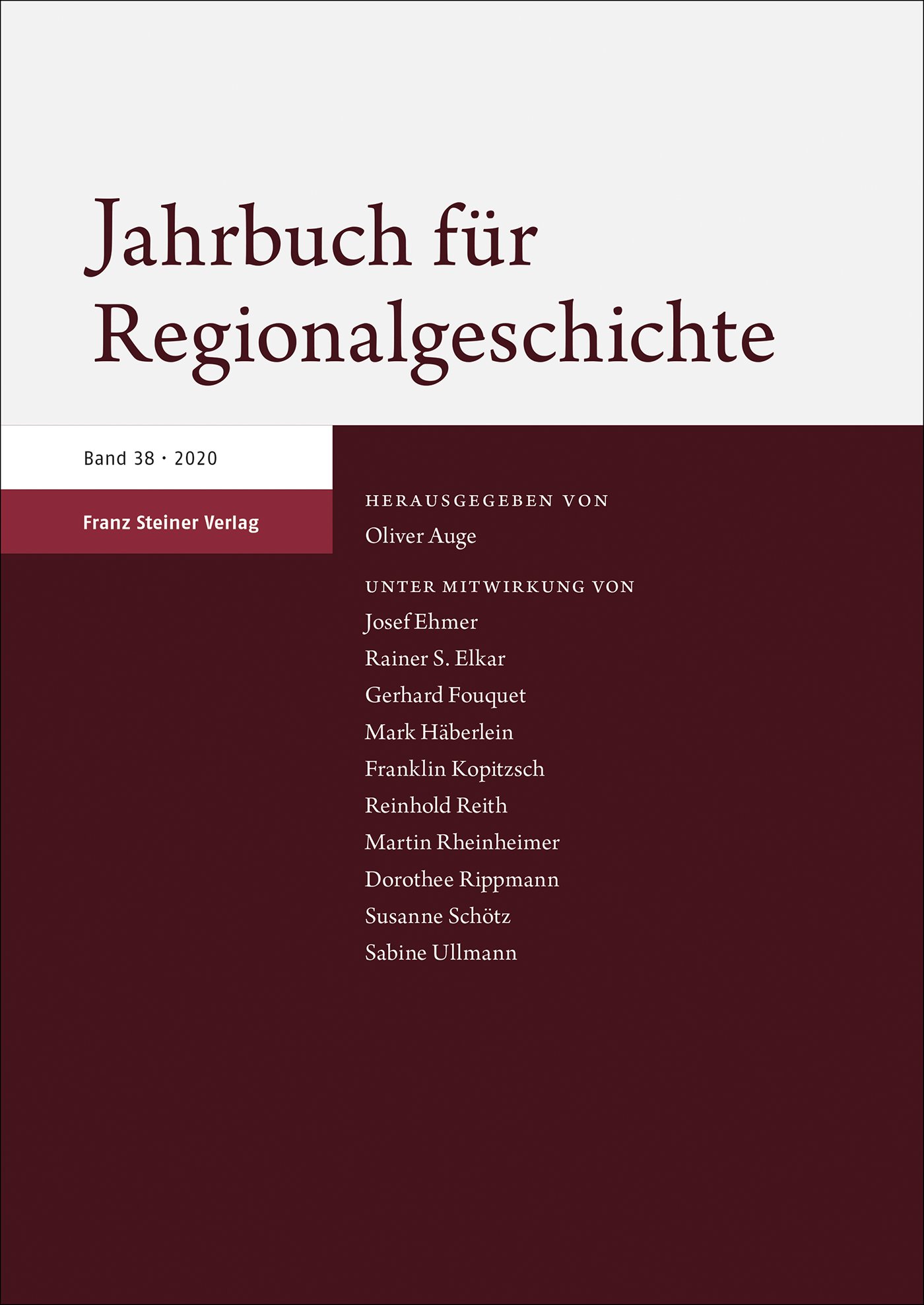 Jahrbuch für Regionalgeschichte 38 (2020)