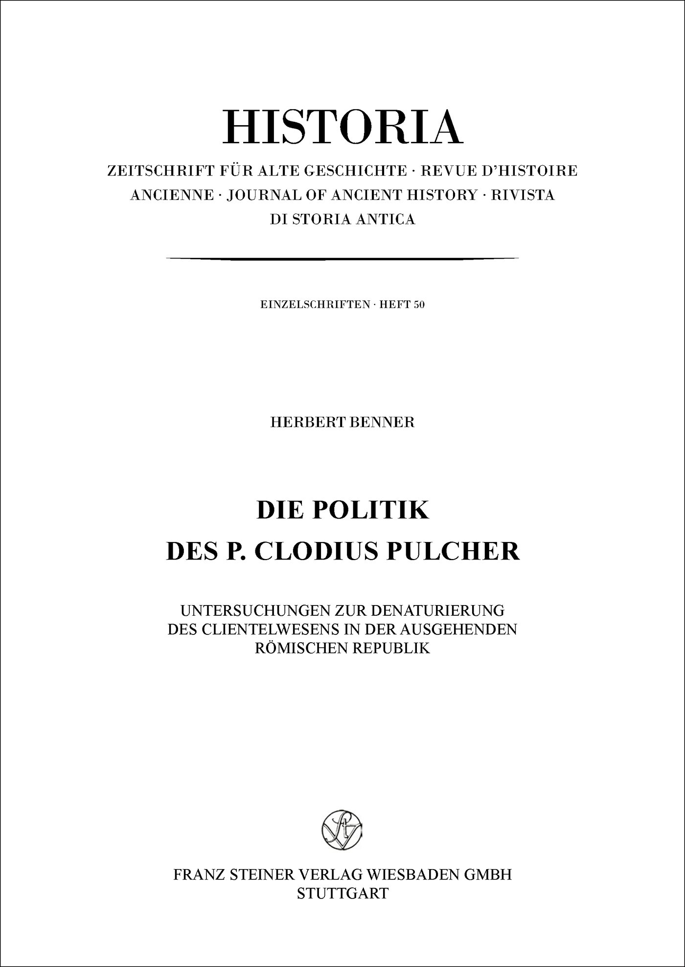 Die Politik des P. Clodius Pulcher