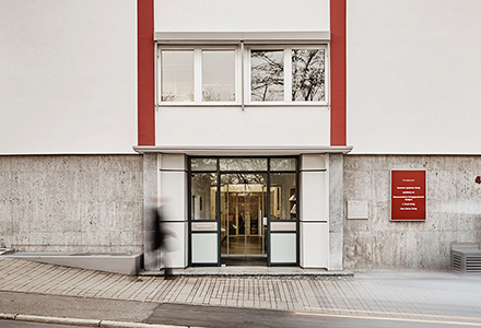 entrance of the publishing building Stuttgart in front view