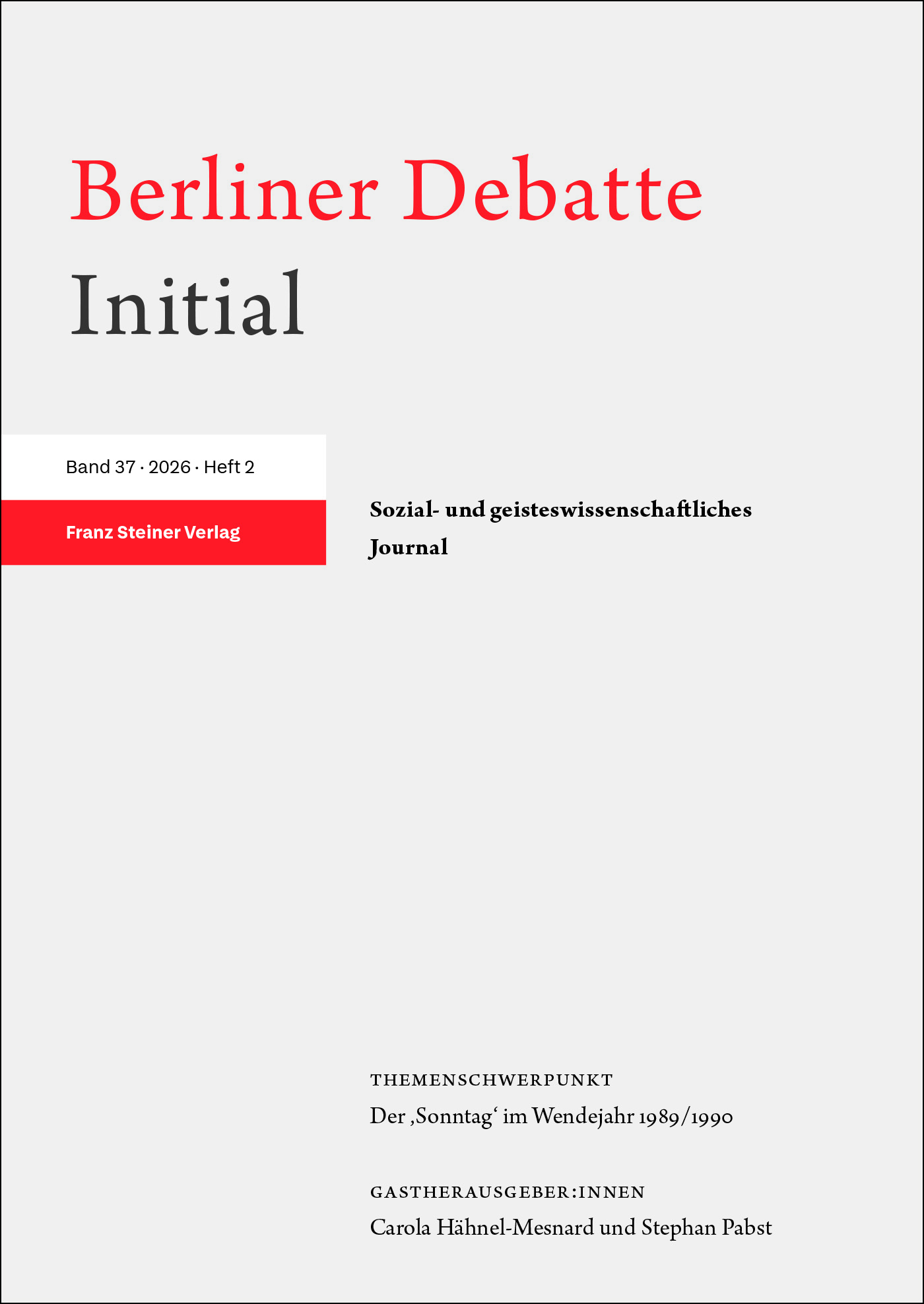 Berliner Debatte Initial 37 (2026) 2