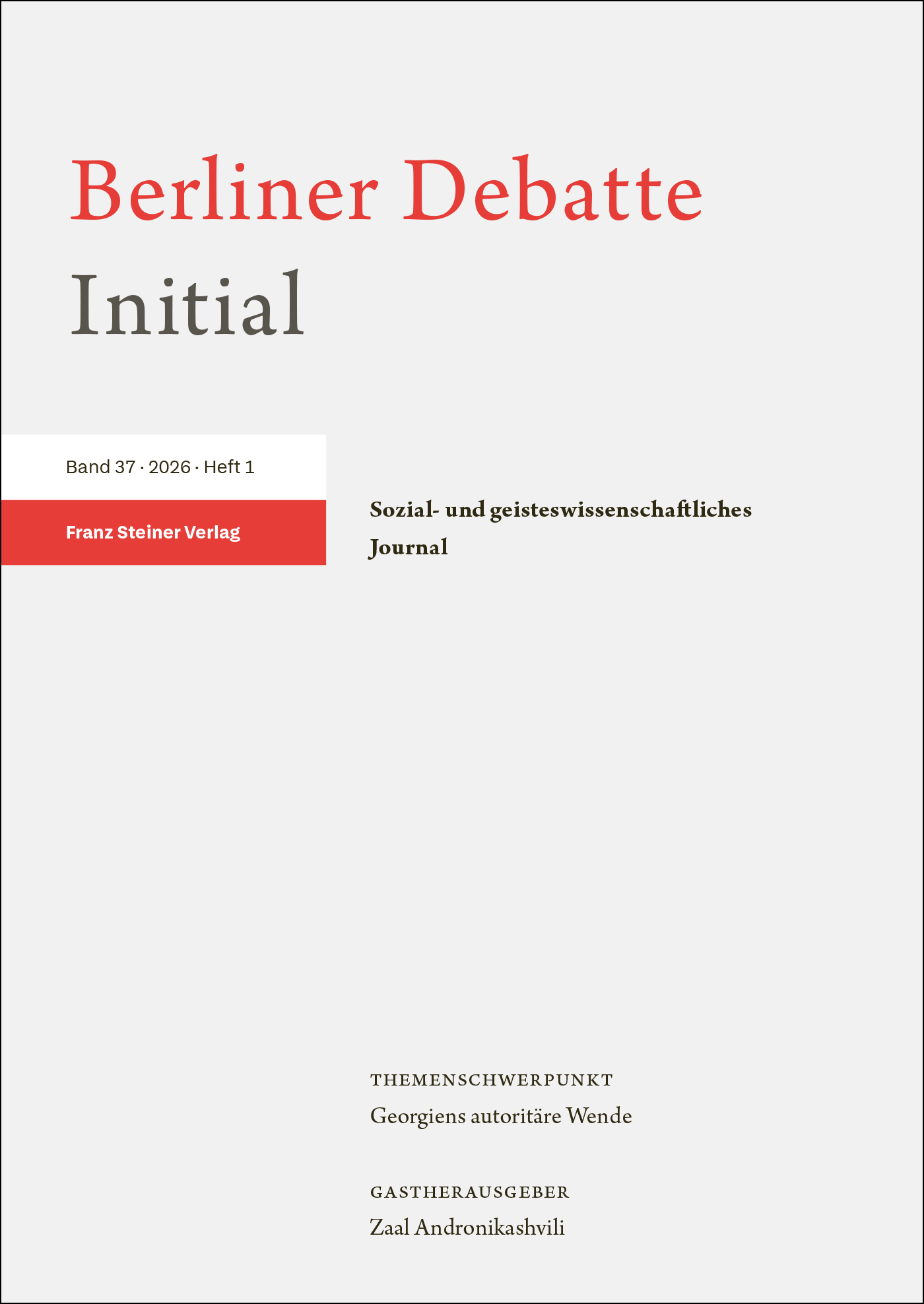 Berliner Debatte Initial 37 (2026) 1