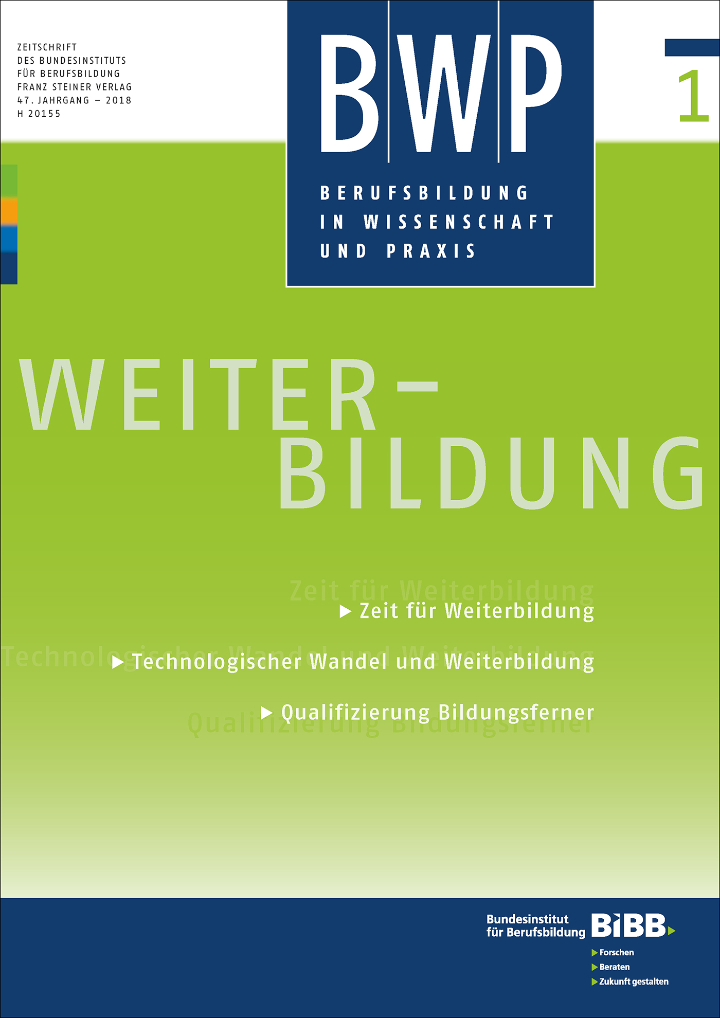 Cover der Zeitschrift BWP Heft 2018/1