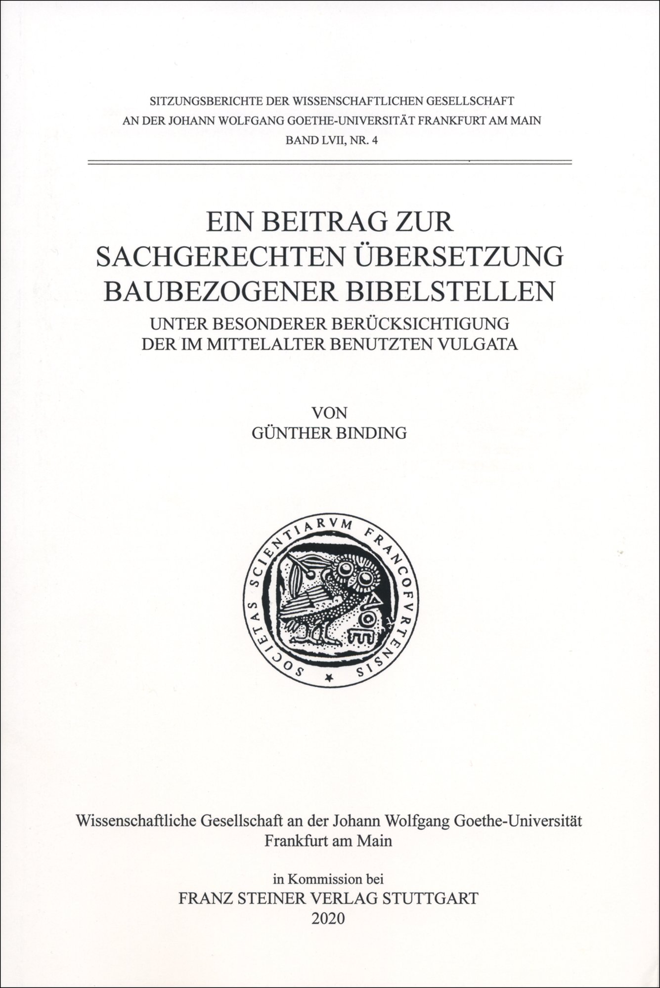 Ein Beitrag zur sachgerechten Übersetzung baubezogener Bibelstellen