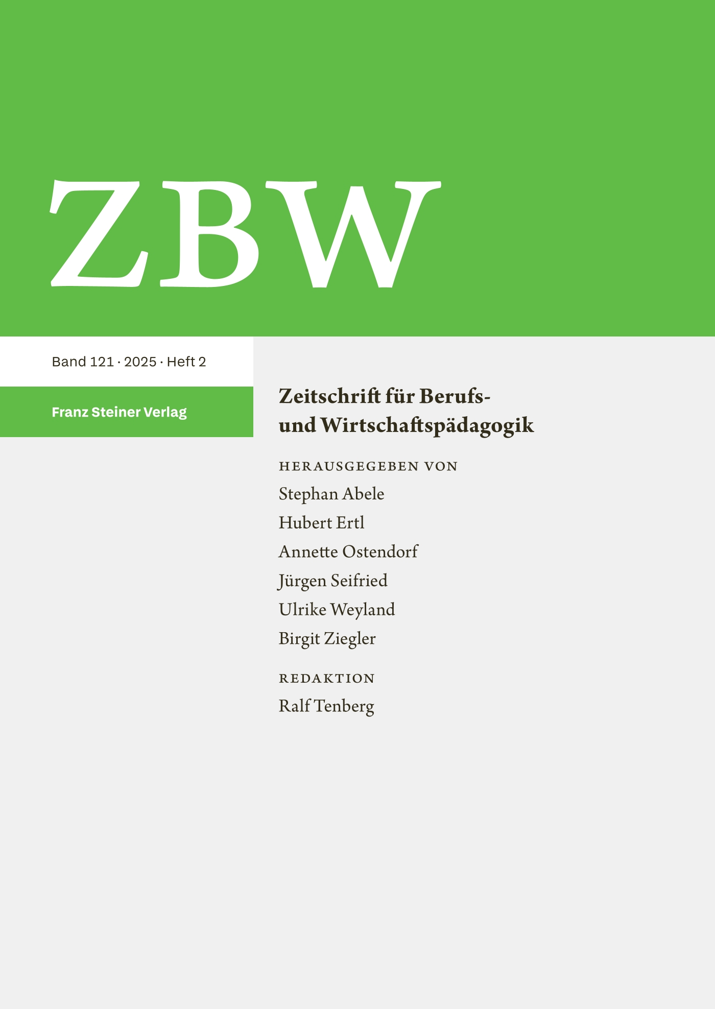 Zeitschrift für Berufs- und Wirtschaftspädagogik - print + online