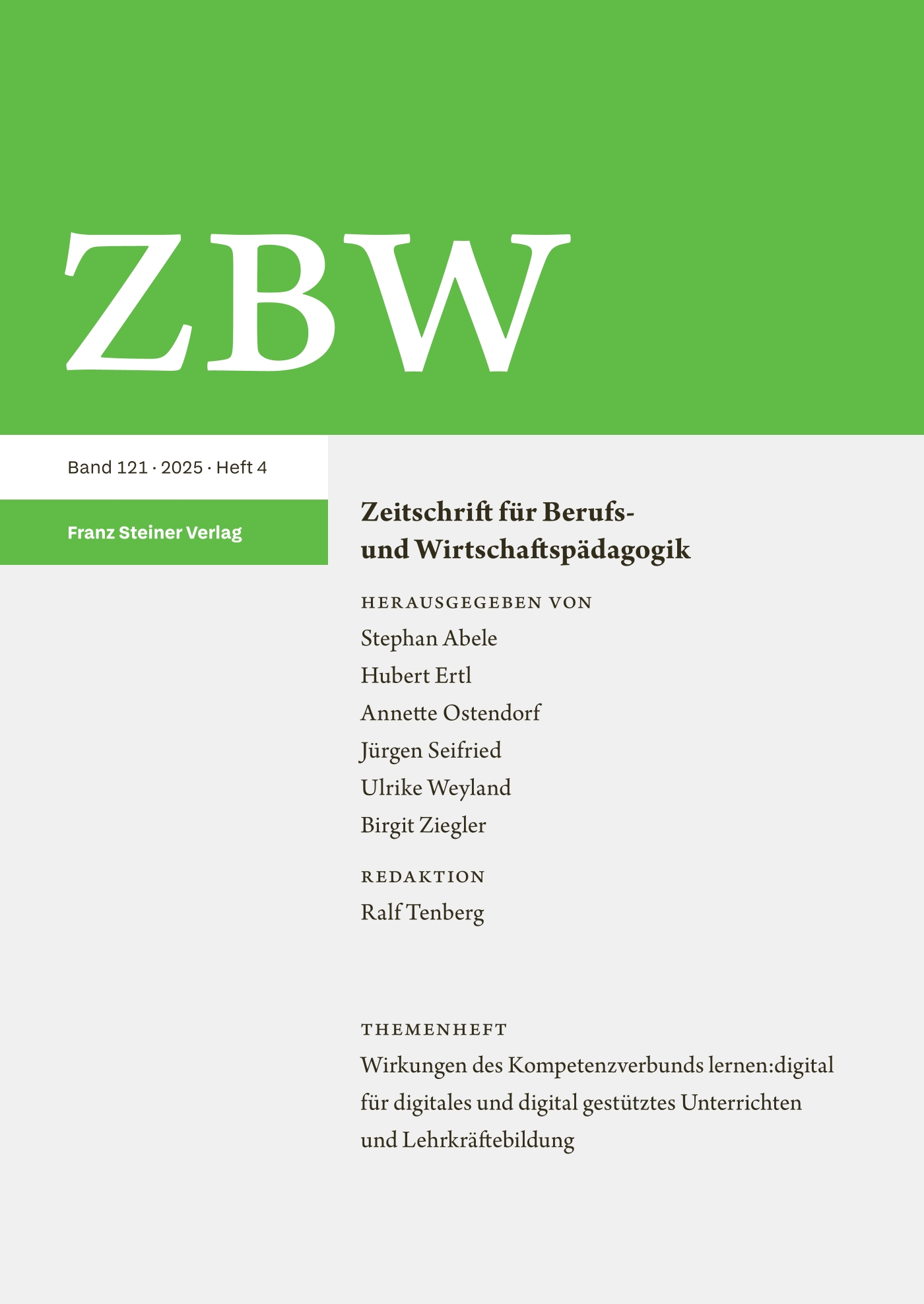 Zeitschrift für Berufs- und Wirtschaftspädagogik - print + online
