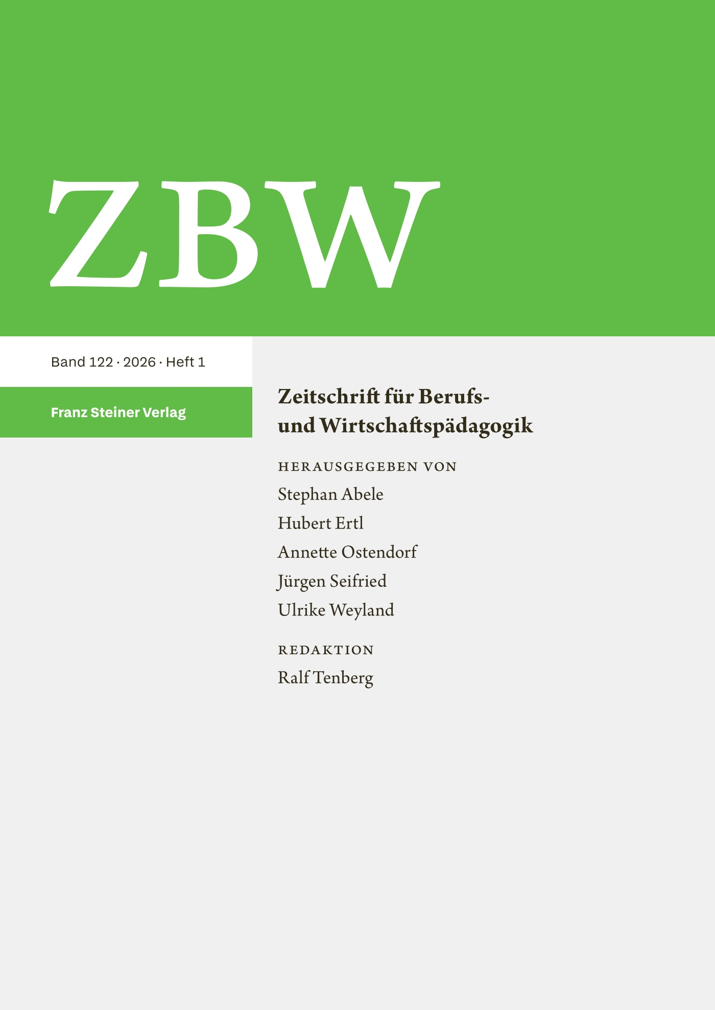 Zeitschrift für Berufs- und Wirtschaftspädagogik - print + online