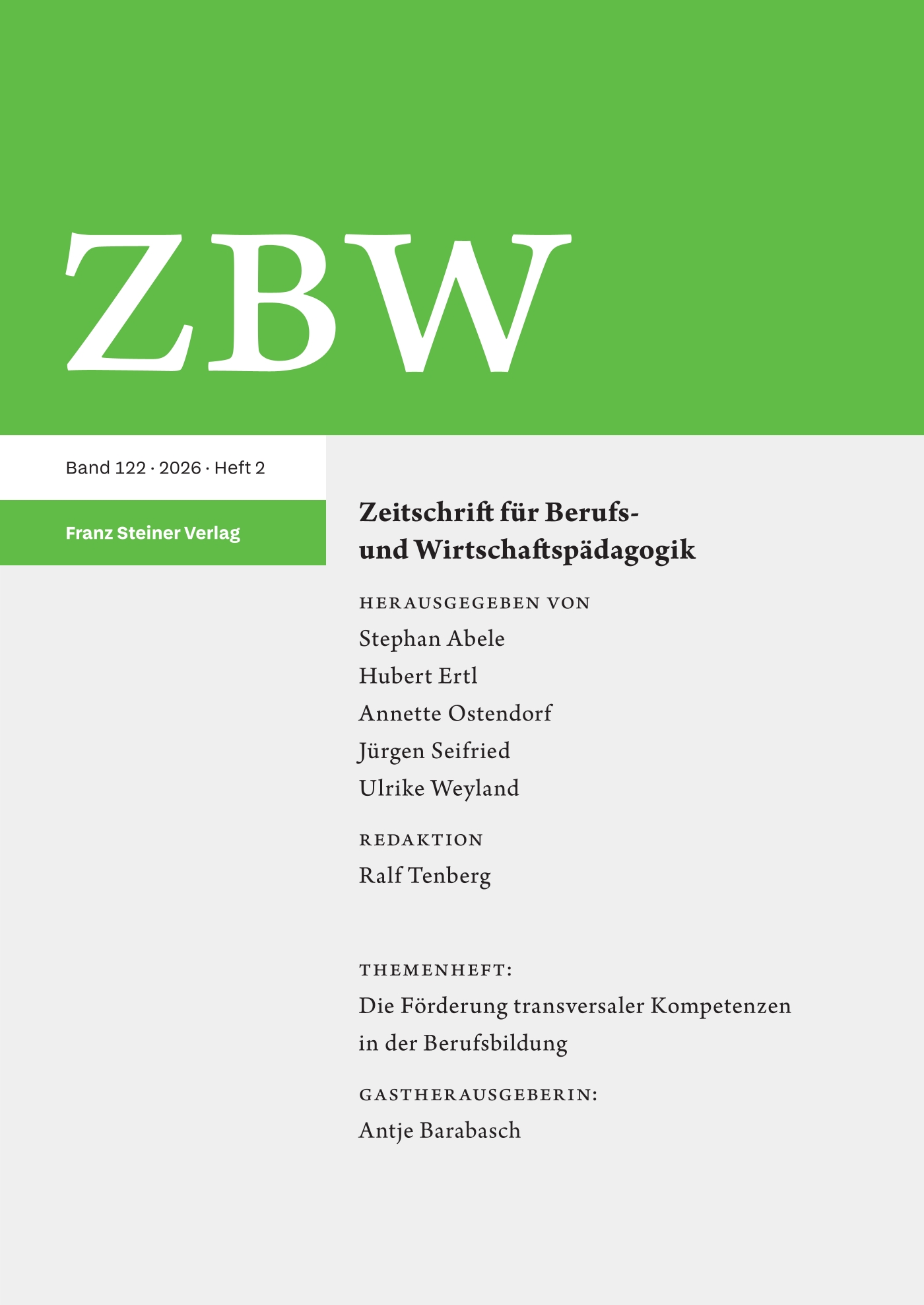 Zeitschrift für Berufs- und Wirtschaftspädagogik - print + online