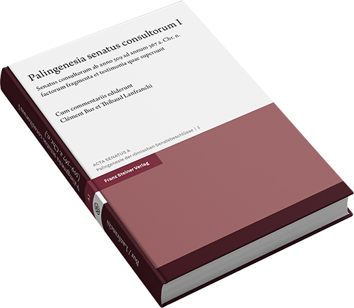 Coverabbildung von Lanfranchi et al., Palingenesia senatus consultorum. Vol. 1, ACTASENATUSA