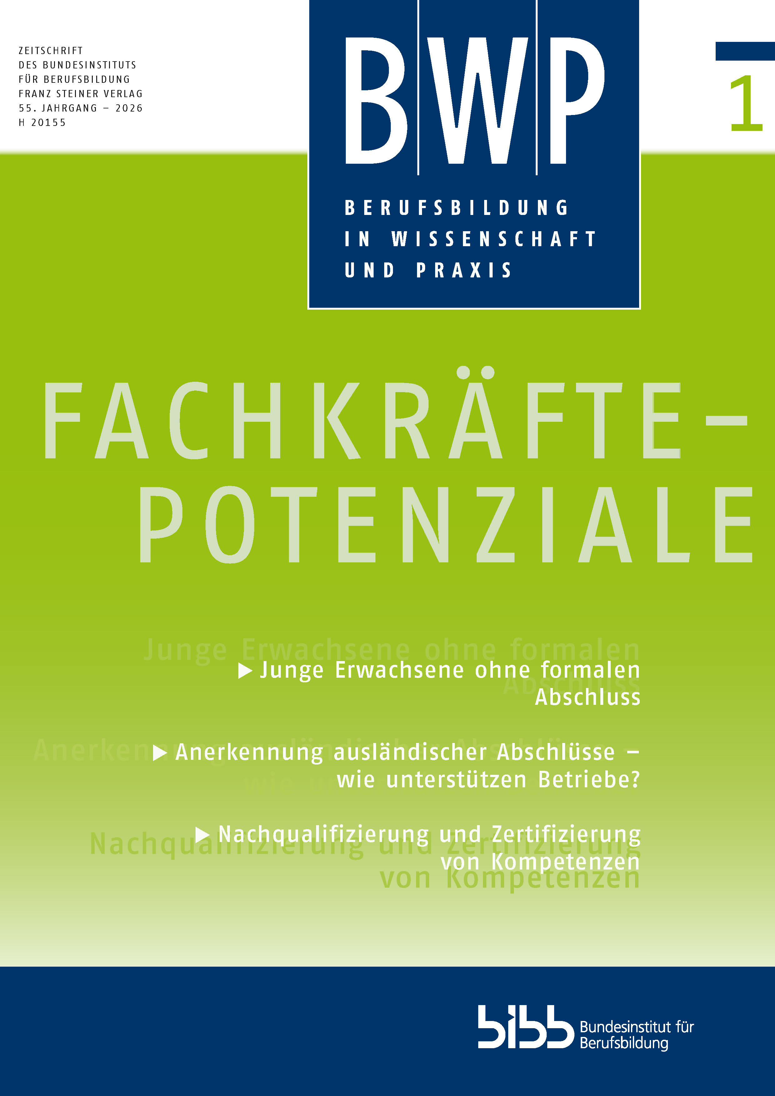Cover der Zeitschrift BWP Heft 2026/1
