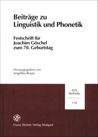 Beiträge zu Linguistik und Phonetik