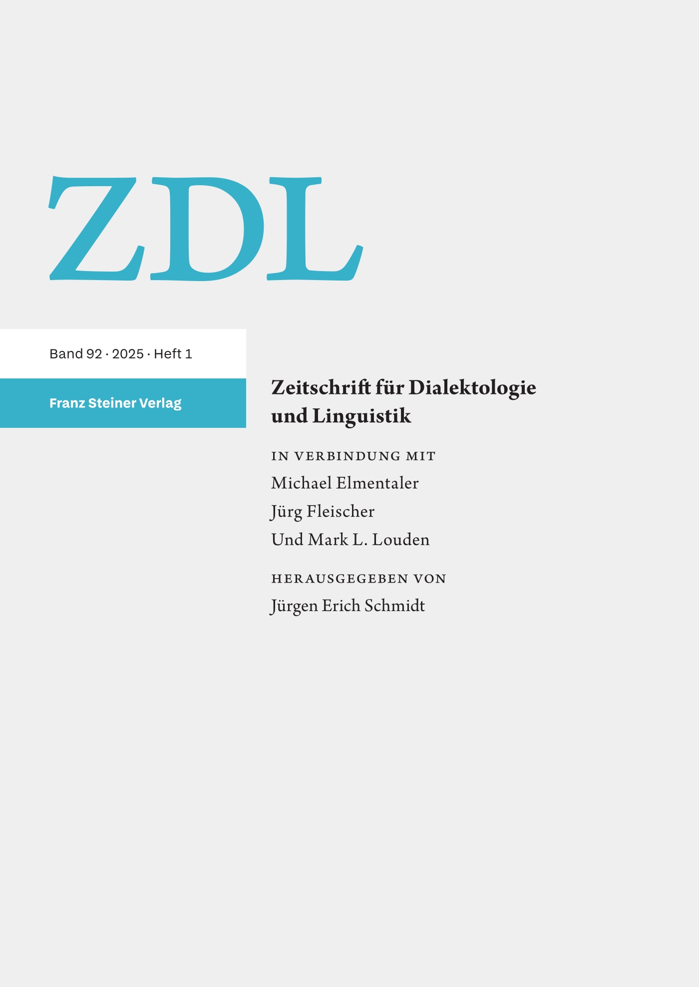 Zeitschrift für Dialektologie und Linguistik - print + online
