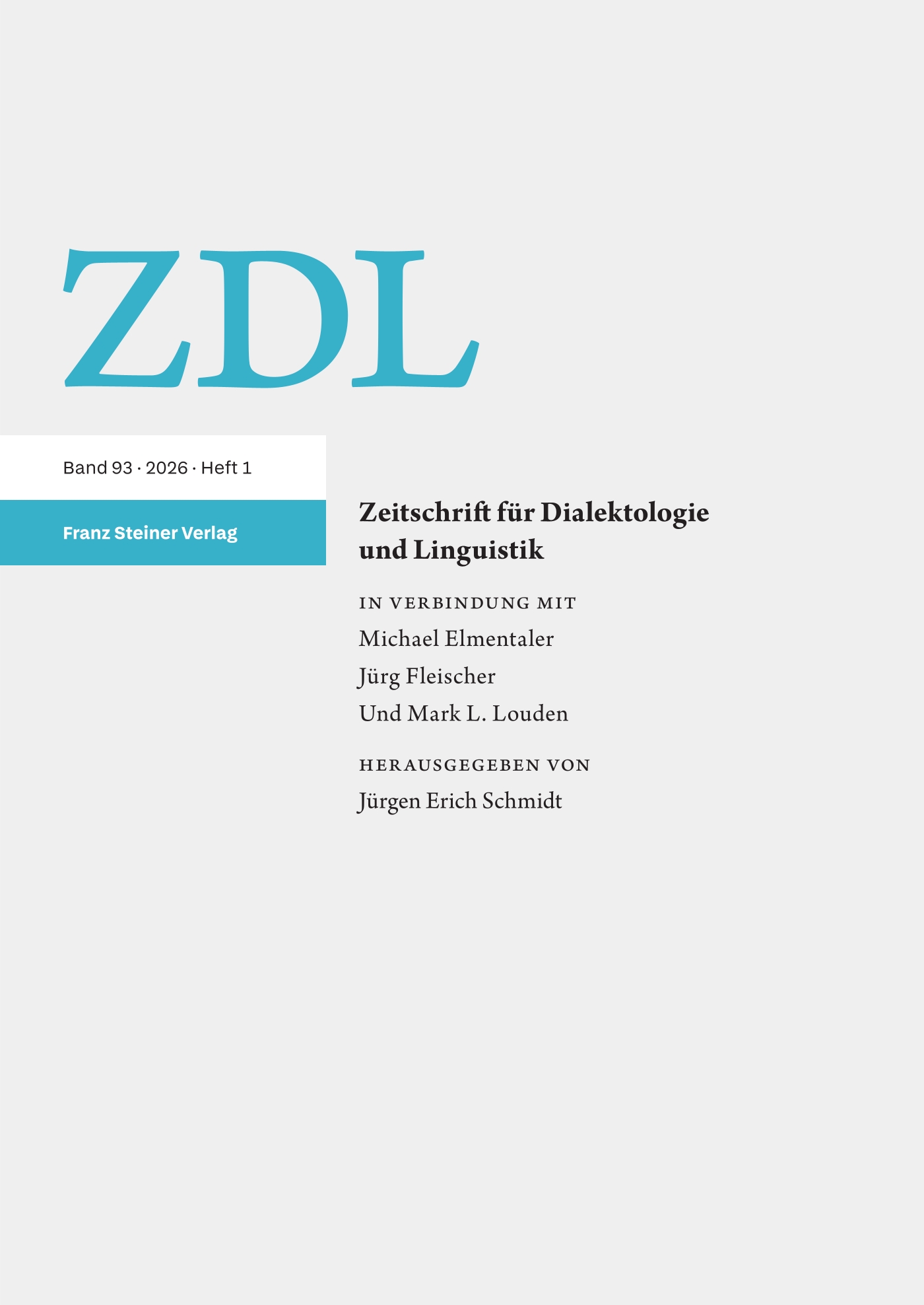 Zeitschrift für Dialektologie und Linguistik - print + online