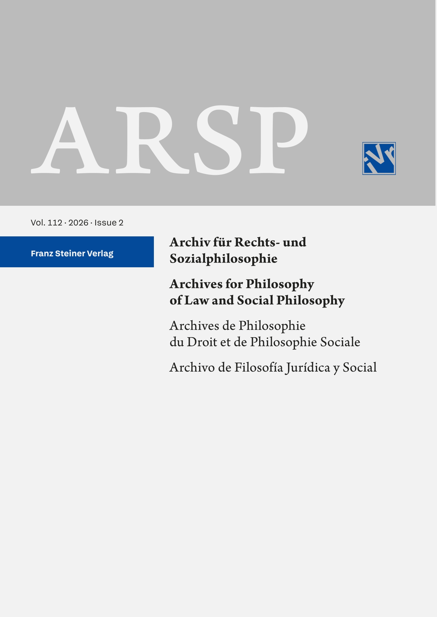 Archiv für Rechts- und Sozialphilosophie - print+online