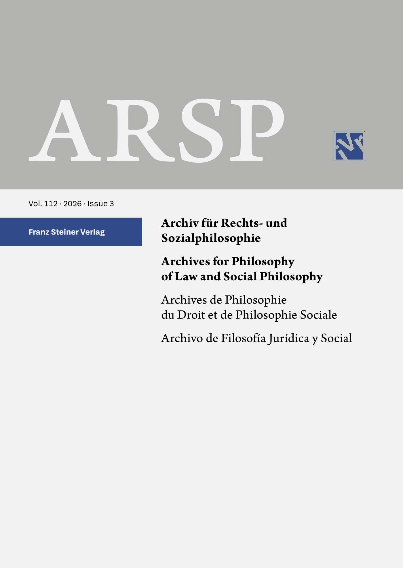 Archiv für Rechts- und Sozialphilosophie - print+online