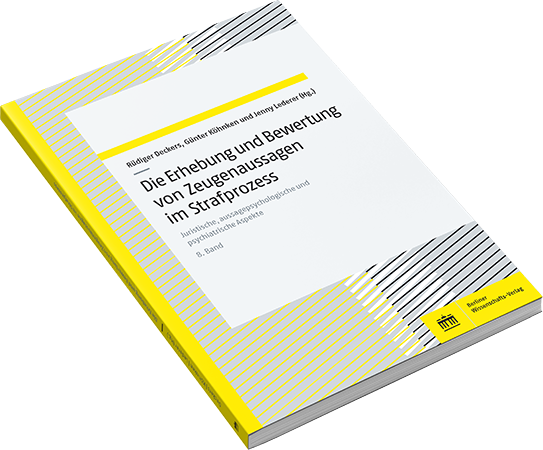 Coverabbildung von Deckers et al., Die Erhebung und Bewertung von Zeugenaussagen. Bd. 8